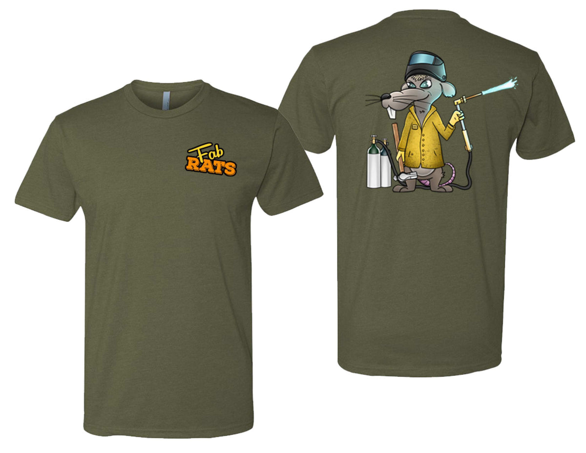 Fab Rats Original Welder Rat Logo T-Shirt - Military Green – The Fab Rats