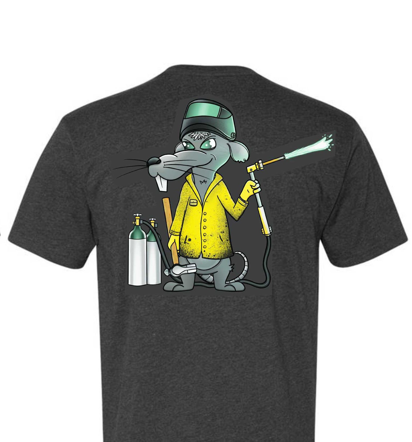 Fab Rats Original Welder Rat Logo T-Shirt - Gray