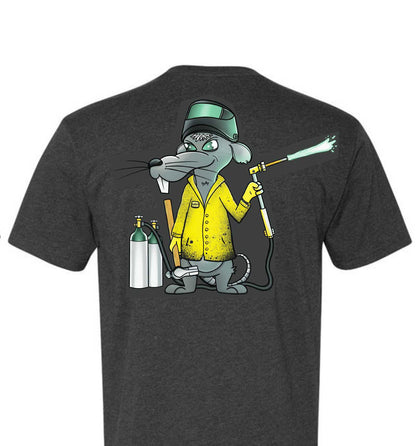 Fab Rats Original Welder Rat Logo T-Shirt - Gray