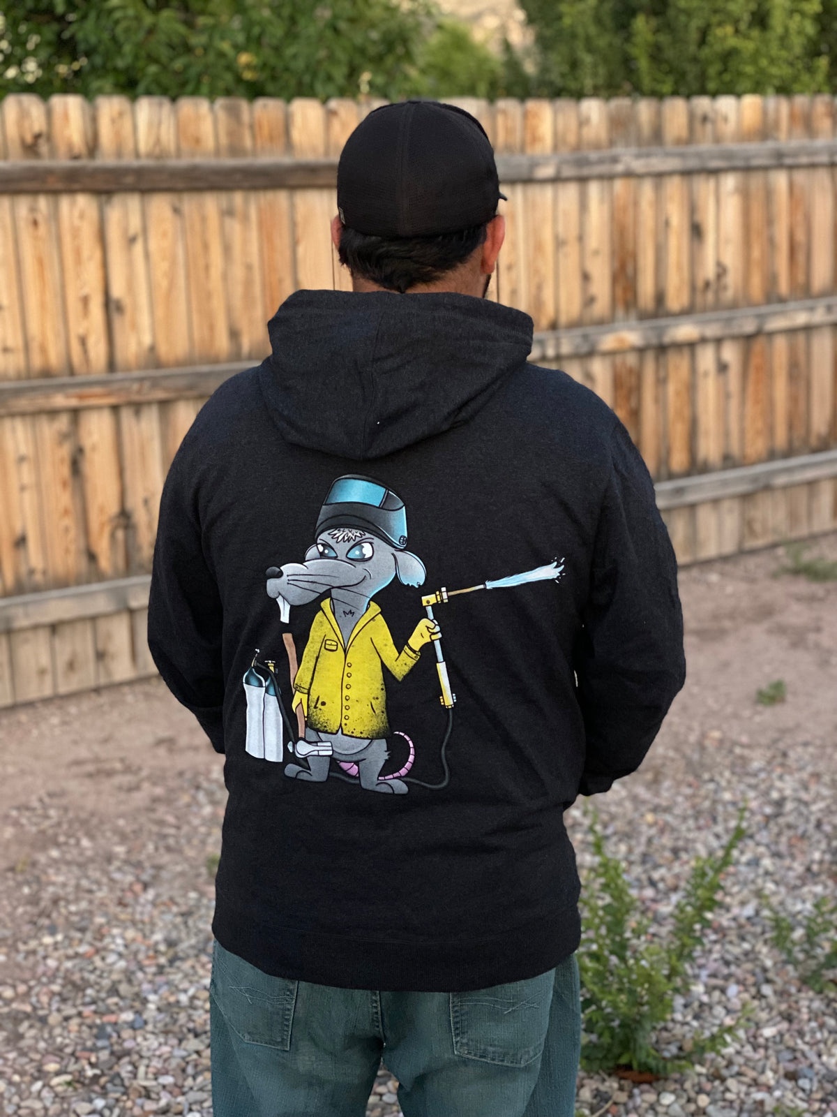 Zip Up Fab Rats Original Welder Hoodie - Dark Gray